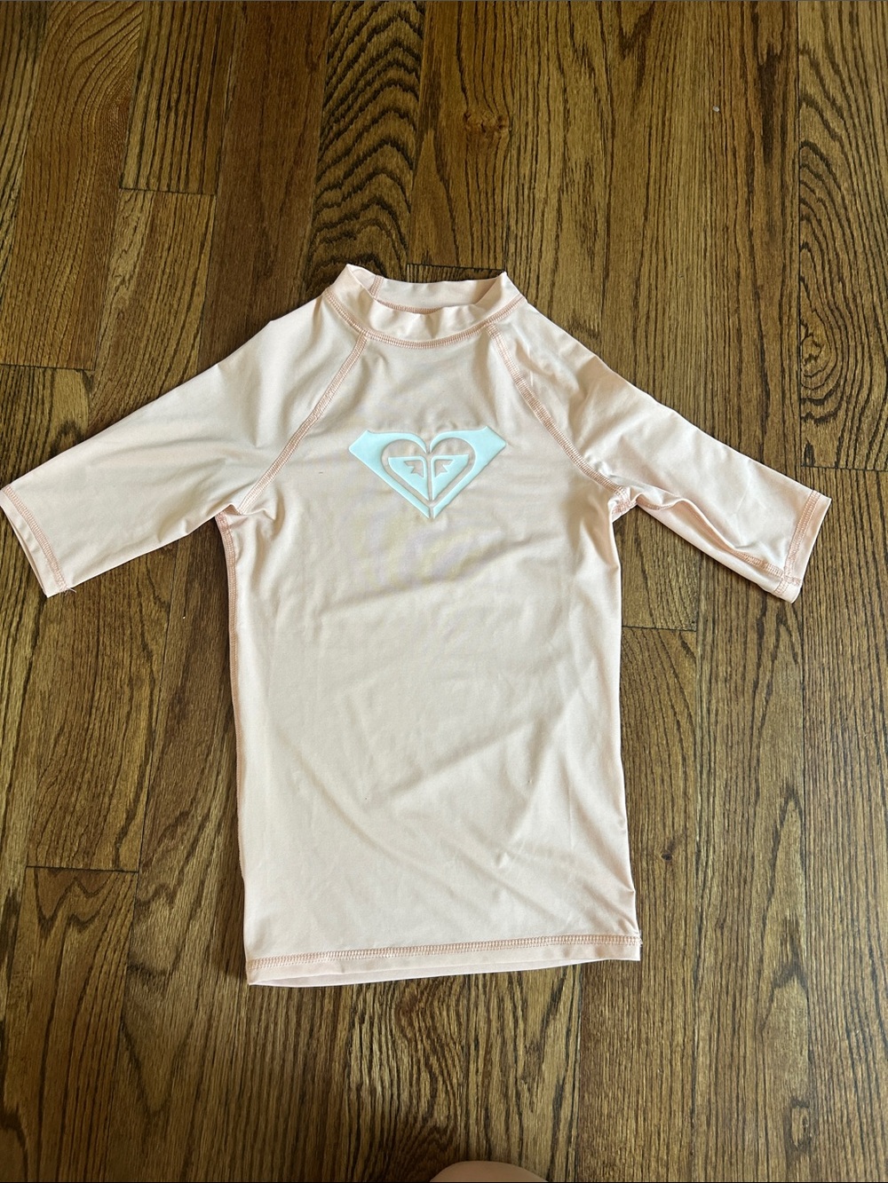 Roxy Girls' Light Pink Short Sleeve Rashguard